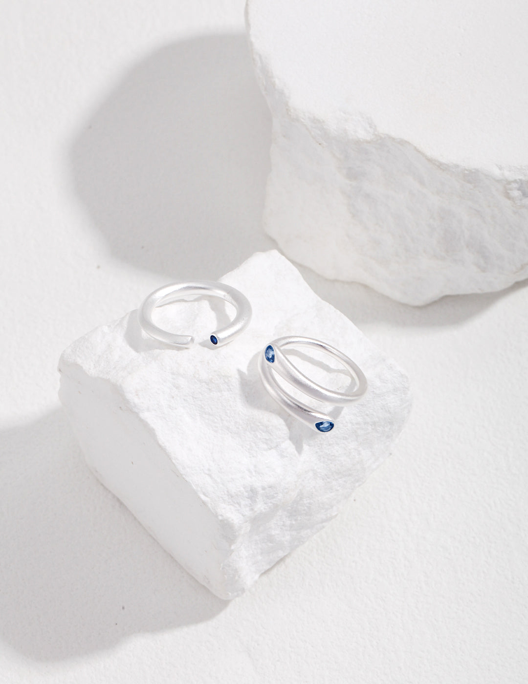 Minimal Blue Zircon Ring — Sterling Silver, 18K Gold Vermeil, cubic zirconia | SENLORE