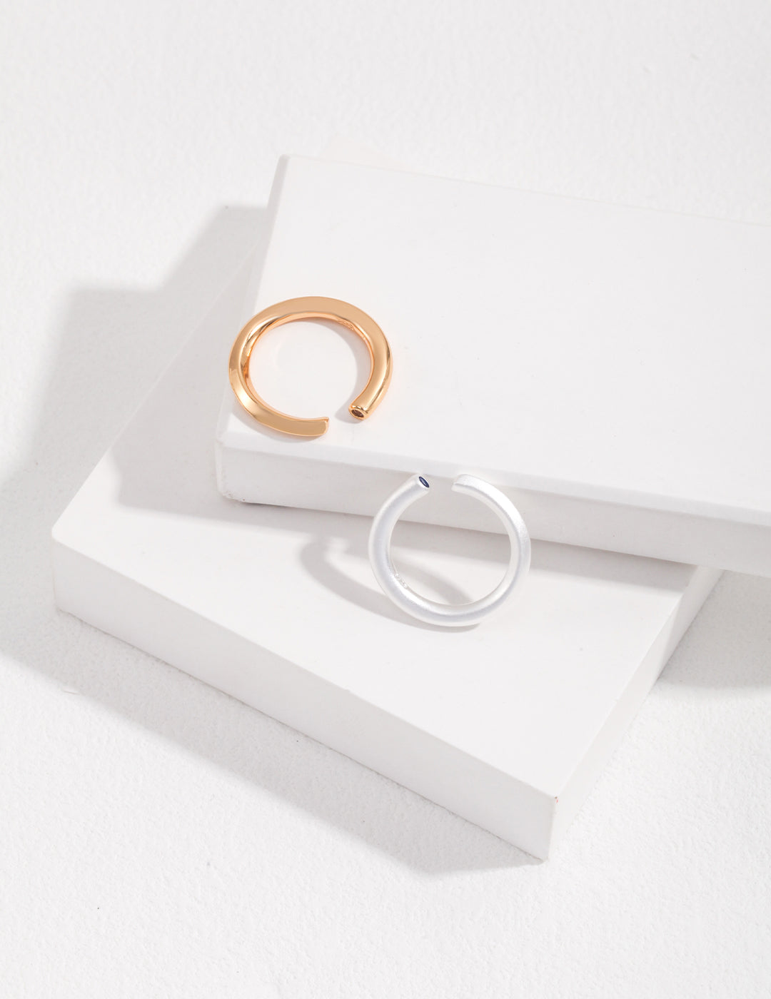 Minimal Blue Zircon Ring — Sterling Silver, 18K Gold Vermeil, cubic zirconia | SENLORE