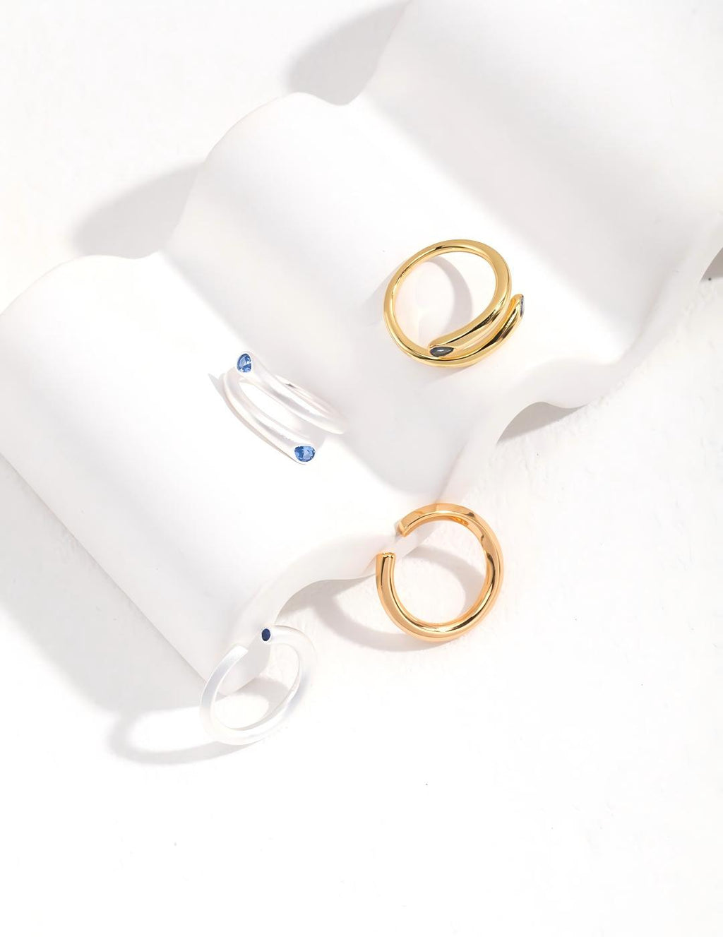 Blue Zircon Line Ring — Sterling Silver, 18K Gold Vermeil, cubic zirconia | SENLORE