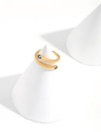 Blue Zircon Line Ring — Sterling Silver, 18K Gold Vermeil, cubic zirconia | SENLORE