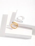Blue Zircon Line Ring — Sterling Silver, 18K Gold Vermeil, cubic zirconia | SENLORE