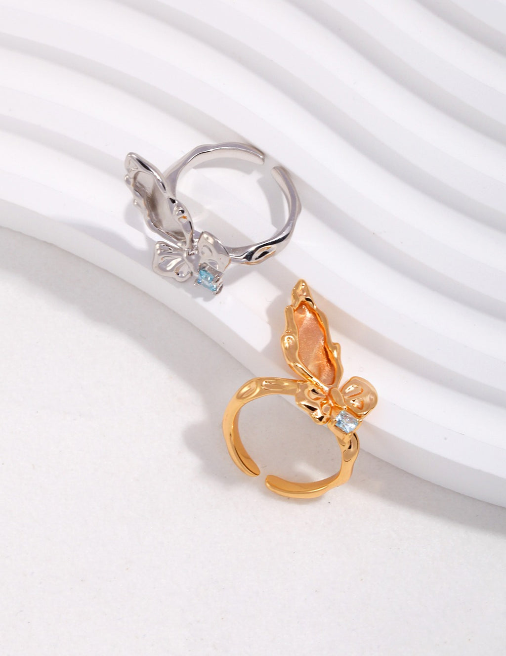 Butterfly Wing Zircon Ring — Sterling Silver, 18K Gold Vermeil, cubic zirconia | SENLORE