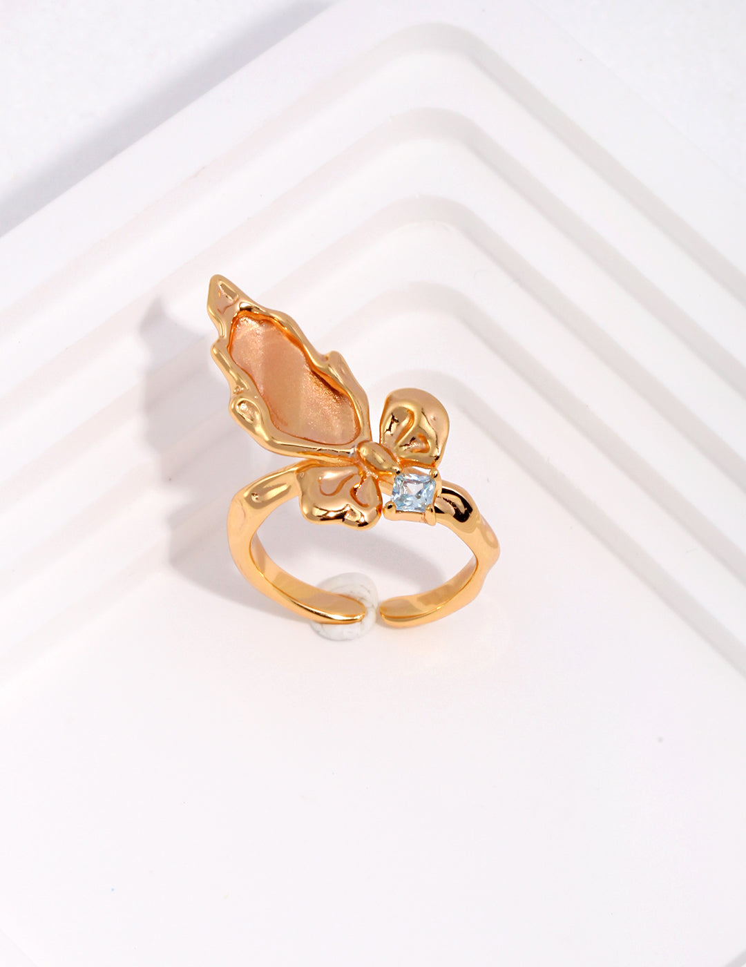 Butterfly Wing Zircon Ring — Sterling Silver, 18K Gold Vermeil, cubic zirconia | SENLORE