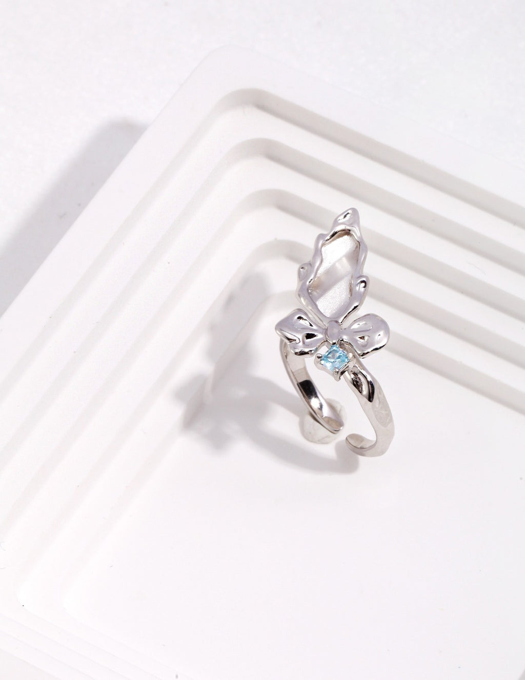 Butterfly Wing Zircon Ring — Sterling Silver, 18K Gold Vermeil, cubic zirconia | SENLORE