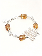 Brazil Citrine Free-form Pearl Bracelet