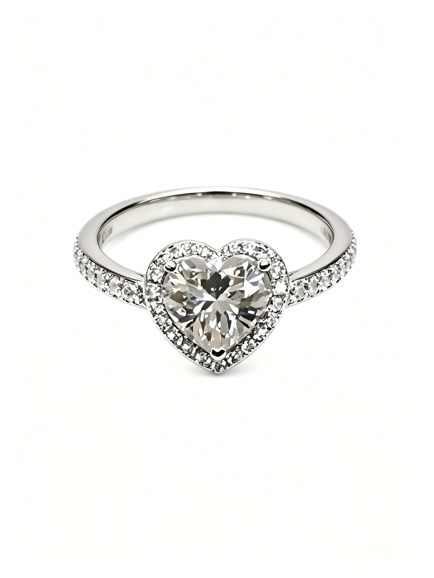 3ct Heart-Cut Diamond Halo Engagement Ring — Pt950 Platinum Bespoke Commission